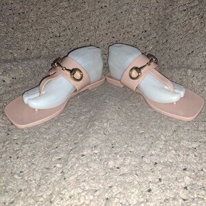 JEFFREY CAMPBELL-Annia-Beige Jelly Sandal Horse Bit-Sz 40/9-Near Mint